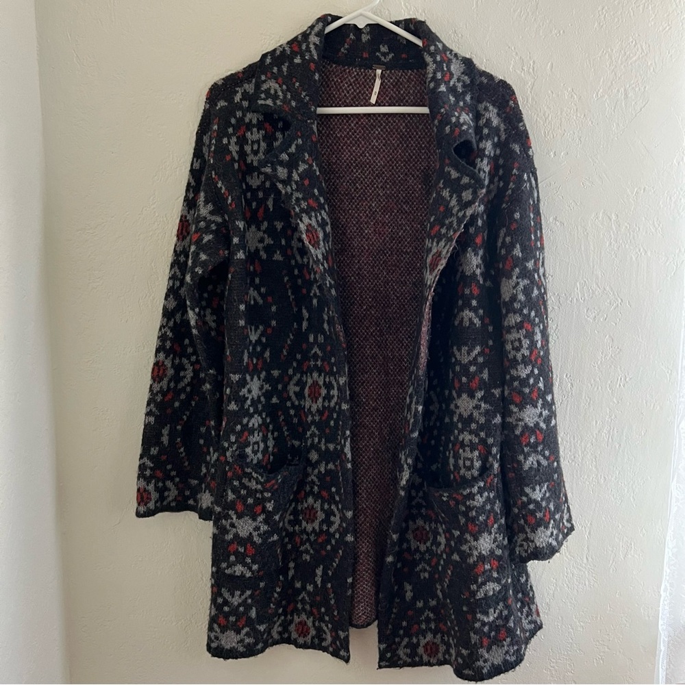 Free People Aztec Wool Alpaca Blend Coat Medium